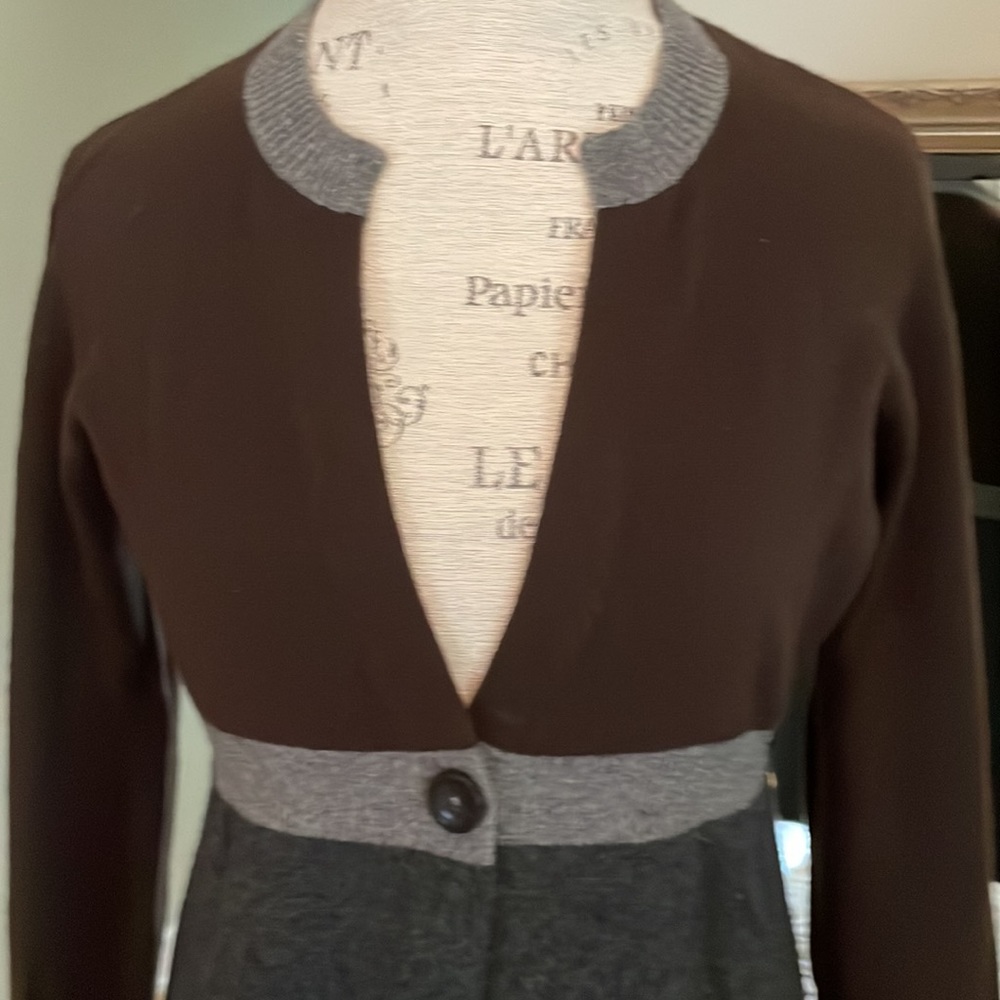 Vince 100% Cashmere Cardigan Brown/ gray/ Charcoal Size M - Picture 2 of 7